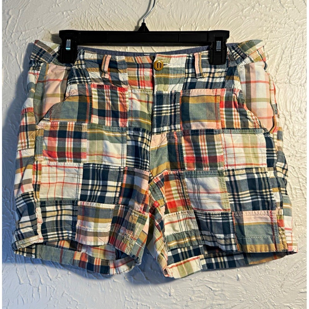 L.L.Bean Women 8 Favorite Fit Patchwork Plaid Shorts 100% Cotton Y2K Preppy